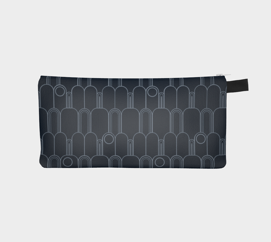 Arches and Circles Navy Pencil case