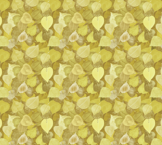 Yellow Leaf Poly Chiffon Fabric