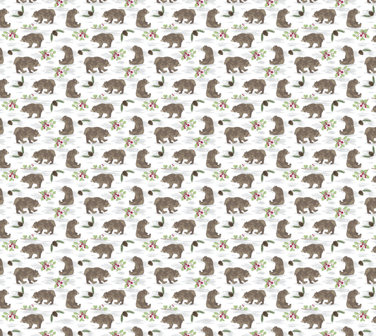 A Day In The Life Of A Bear Peachskin Jersey Fabric