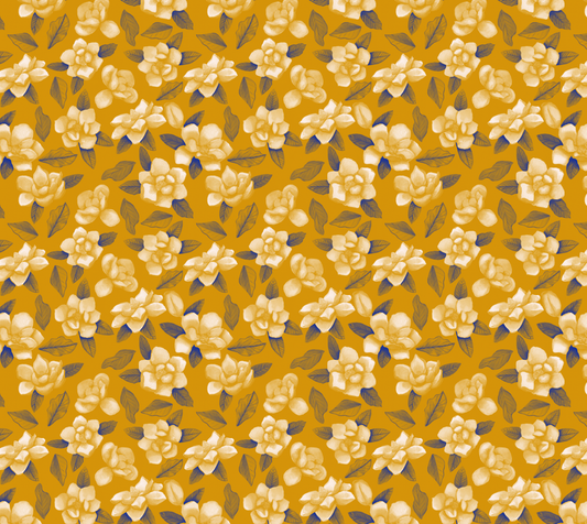 Magnolia - Yellow - Spun Polyester Fabric