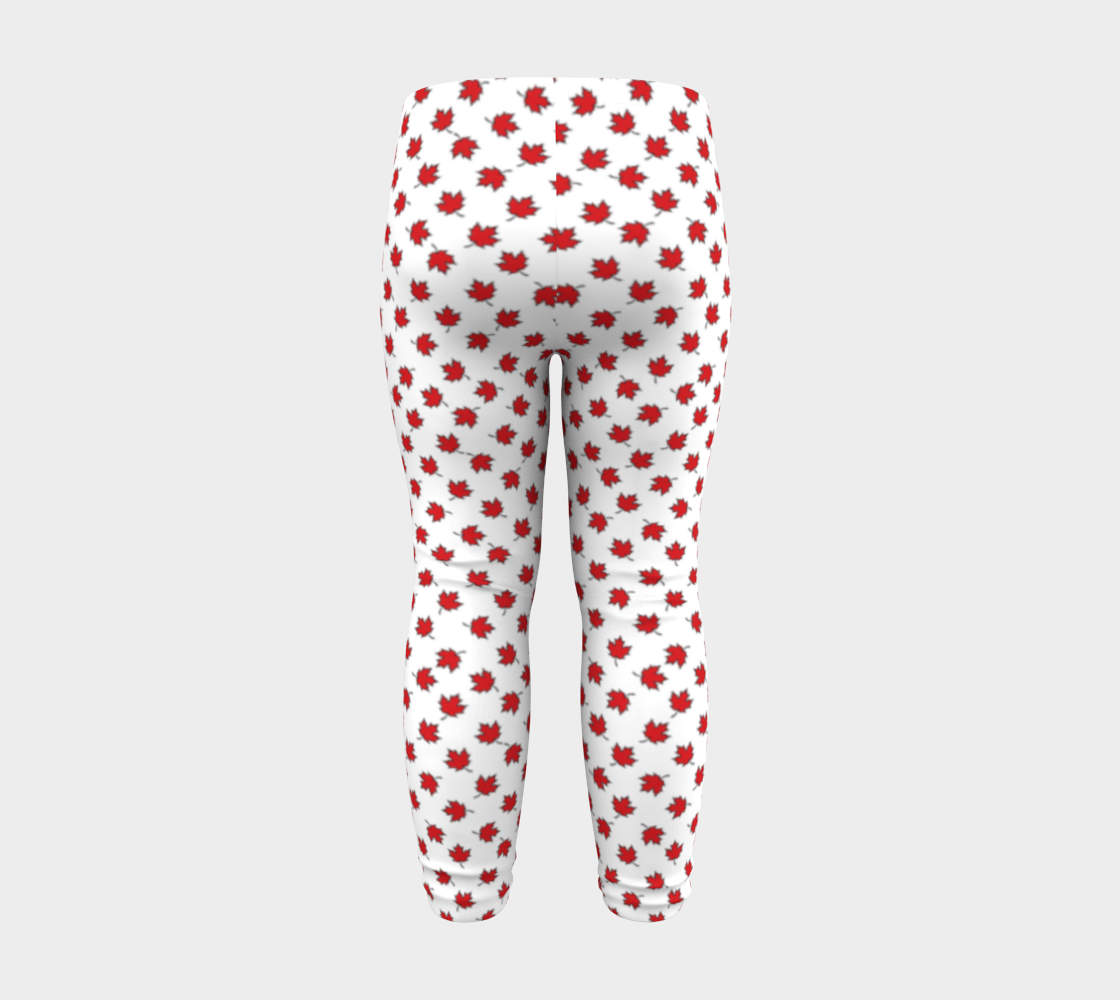 Little Maple Leaves on White Baby Leggings
