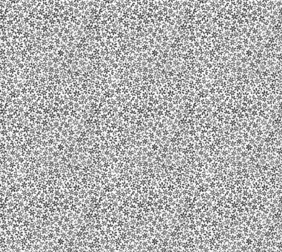 Ditsy Floral - Black and White - Performance Knit Fabric