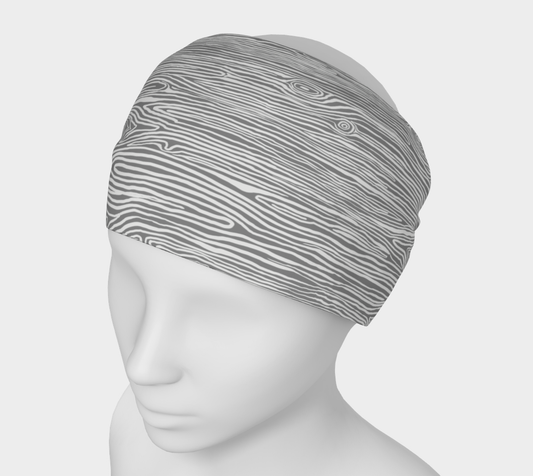 Woodgrain Headband Gray