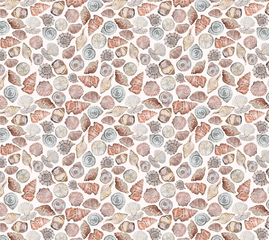 Seashell Dreams - pink - Cotton Silk Fabric
