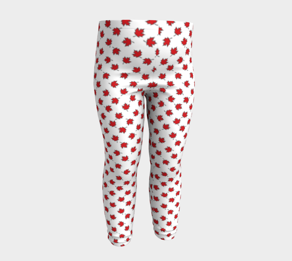 Little Maple Leaves on White Baby Leggings