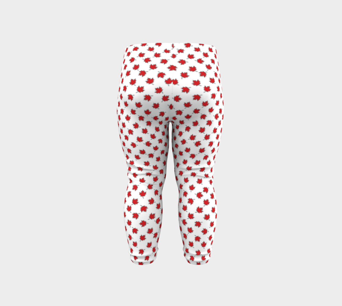 Little Maple Leaves on White Baby Leggings