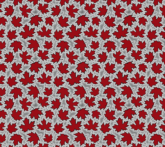 Maple leaves on Geodes Cotton Canvas Fabric