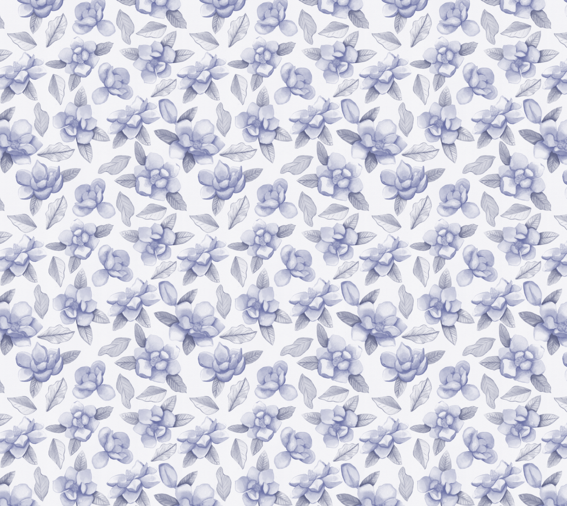Magnolia - Blue - Poly Twill Fabric