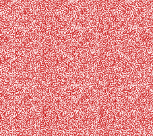 Red Ditsy Floral Poly Chiffon Fabric