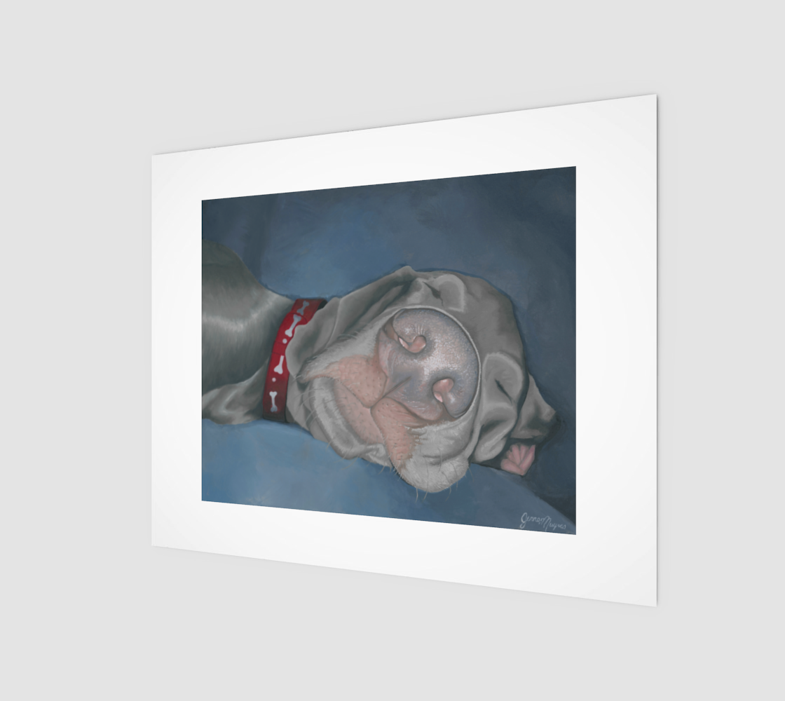 Puppy Dreams  Weimaraner Art Print