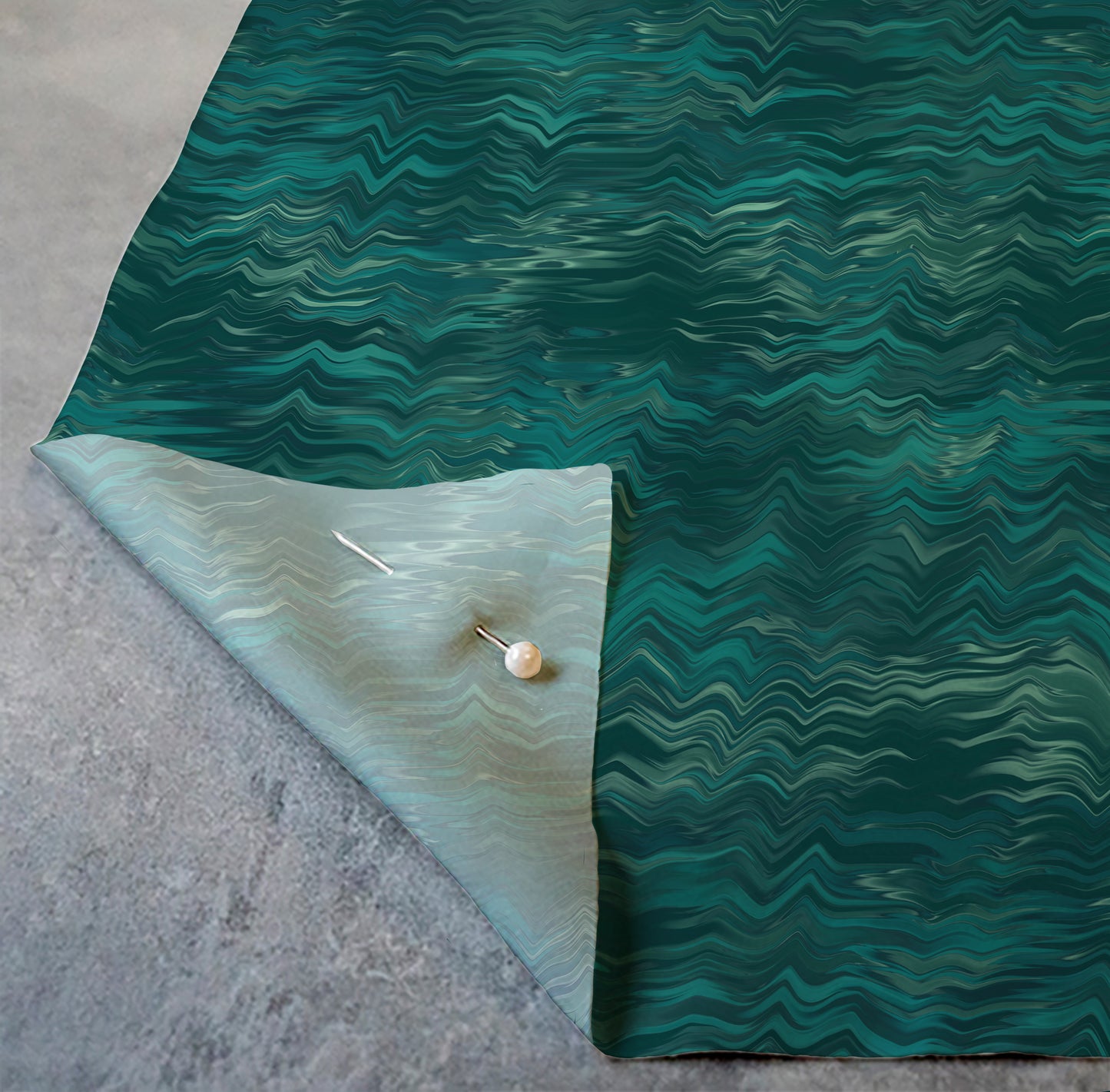 Malachite Ikat Cotton Sateen