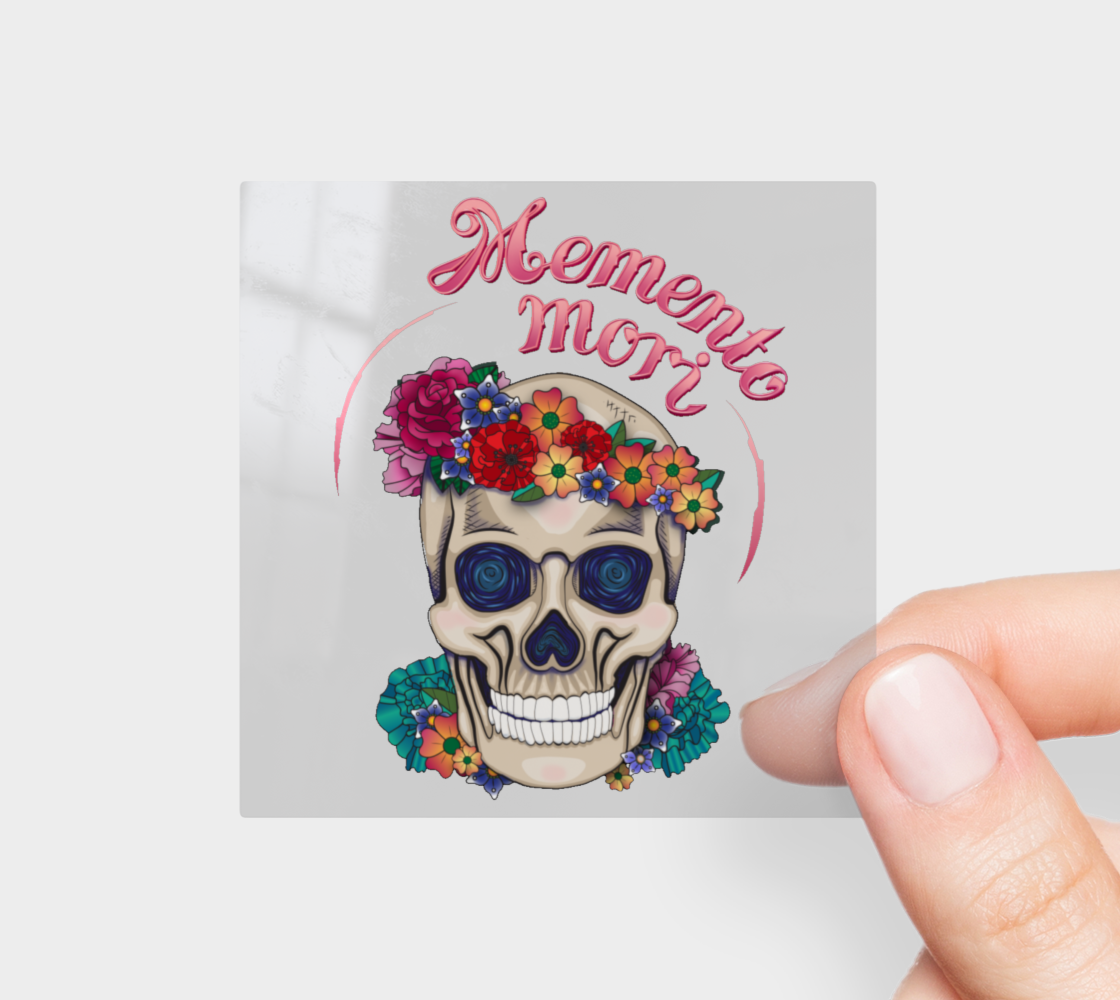 Memento Mori Flower Skull Sticker