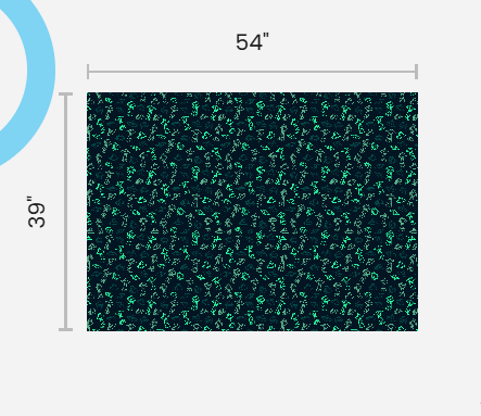 Vintage UFO green on Blue Poly Twill Fabric