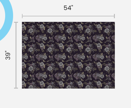 Purple Rose Floral - Aubergine - Silk Twill Fabric