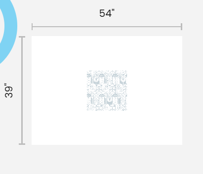 Flower Arches - Light Blue and White - Silk Twill Fabric