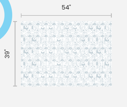 Flower Arches - Light Blue and White - Silk Twill Fabric