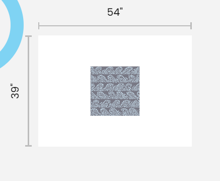 Wave Lines - BlueGrey - Organic Cotton Hemp Fabric