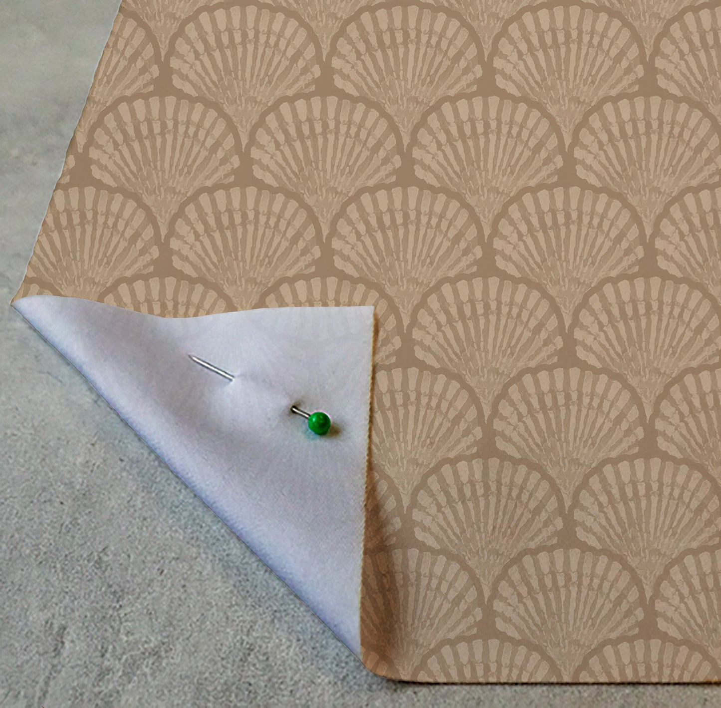 Seashell Scales - Ochre - Swimsuit Knit Fabric