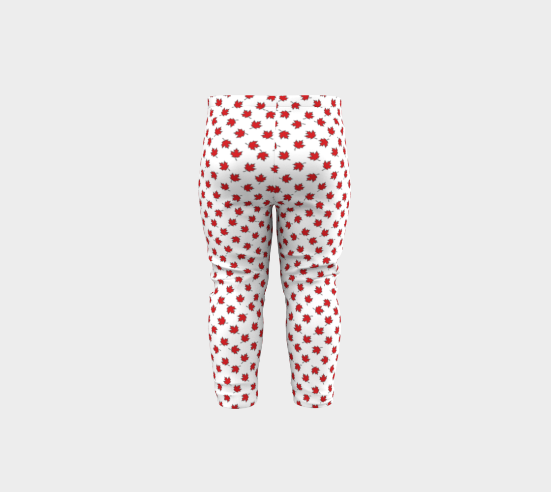 Little Maple Leaves on White Baby Leggings