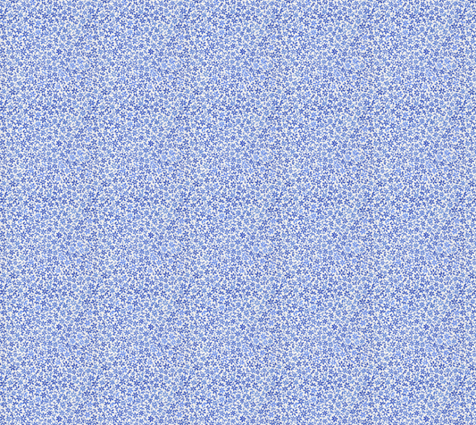 Blue Skies Floral Cotton Sateen Fabric