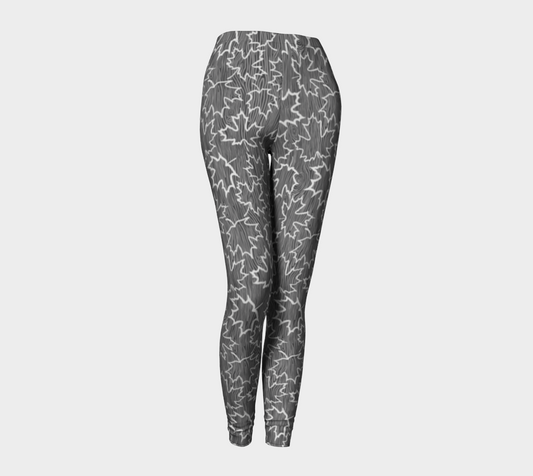 Maple Leaf and Woodgrain Leggings