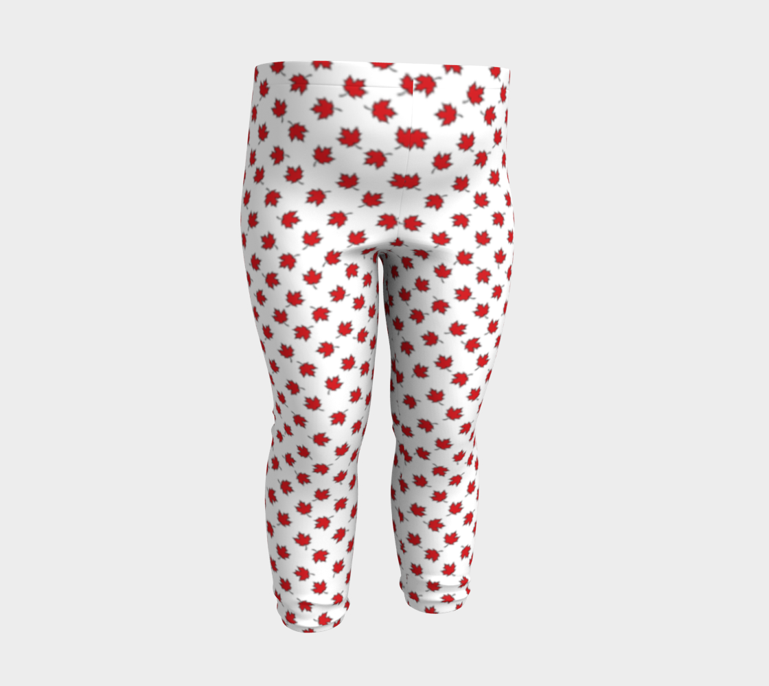 Little Maple Leaves on White Baby Leggings