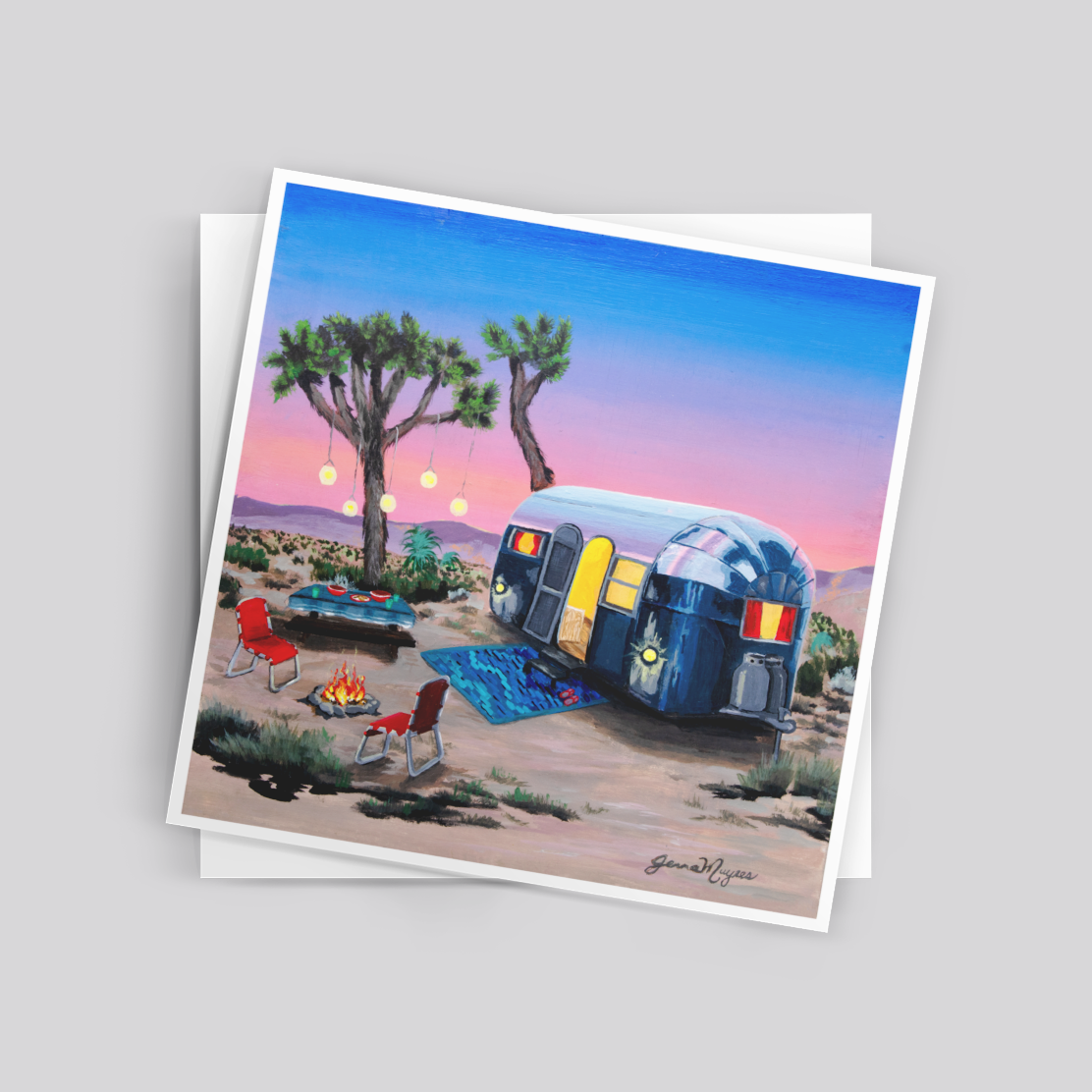 Vintage Airstream Camper "Desert Sunset" Art Print